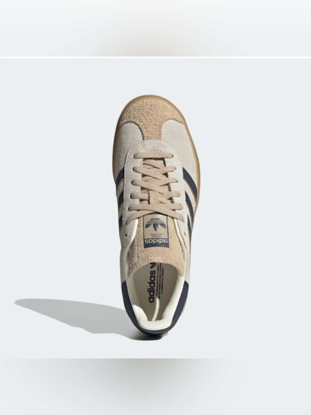 Adidas Gazelle Bold JQ5126 Cream White Navy Gum Platform NWT - Picture 4 of 8
